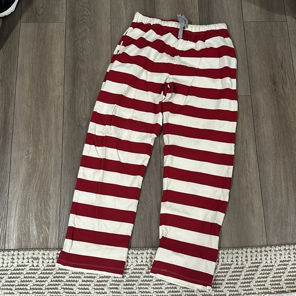 BurtsBees Pajama Pants | Red & Cream Stripes - Mens Large - Picture 1 of 4
